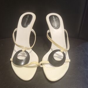 Sergio Rossi Cream and Black Heels